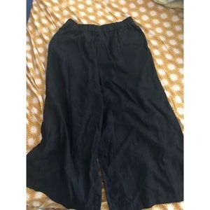 Notperfectlinen black wide leg high waisted pants